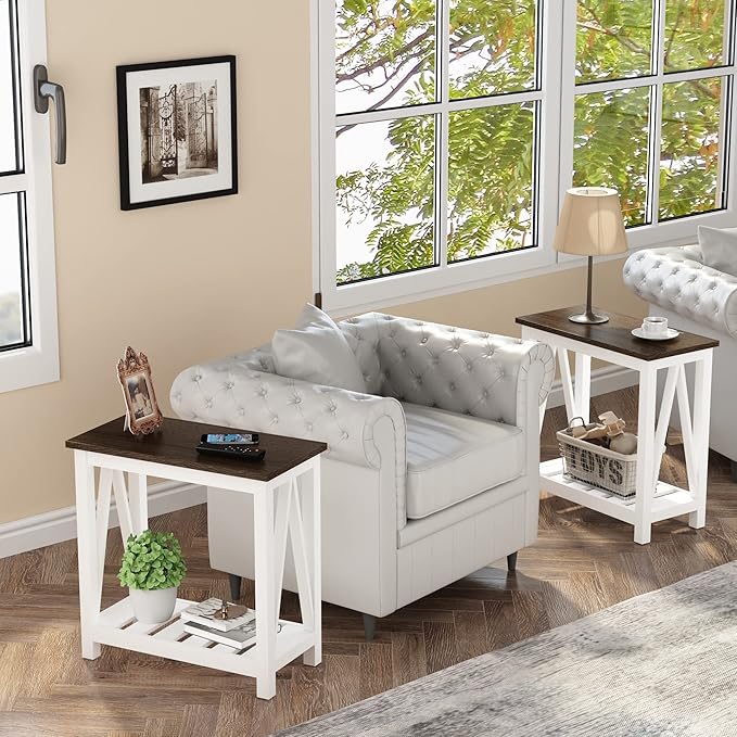 ChooChoo Farmhouse End Table, Narrow Side Table, Slim End Table - Image 4