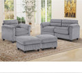 HAOMARKETS Corduroy 4-Piece Sofa Set, Upholstered Ottoman Set of 2, Accent by HAOMARKETS