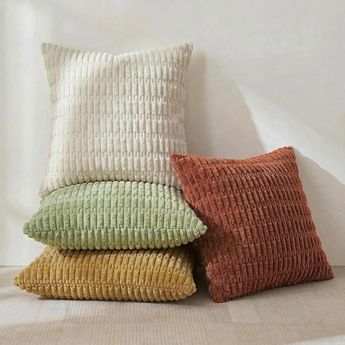 Fancy Homi 4 Packs Boho Fall Decorative Throw Pillow Covers 22x22 Inch - Image 2