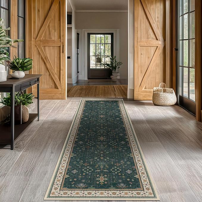 Hazo Haus Dark Green Hallway Runner Rug 12 ft Long - Image 3