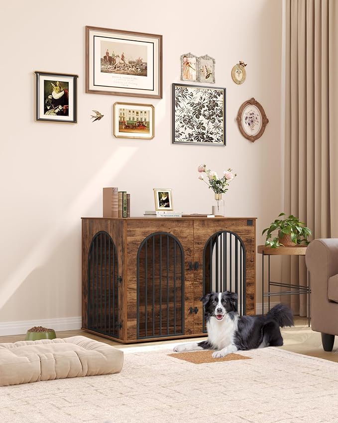 Hzuaneri 44.1" Wooden Dog Crate Furniture, Indoor Dog Kennel Dogs Cage - Image 8