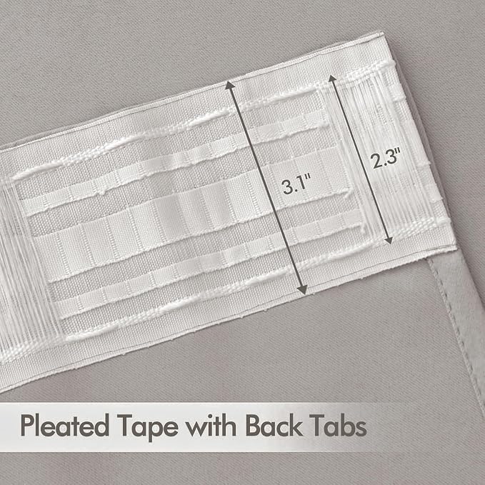 MIULEE Stone Back Tab Blackout Curtains 84 Inch Length 2 Panels Set - Image 2