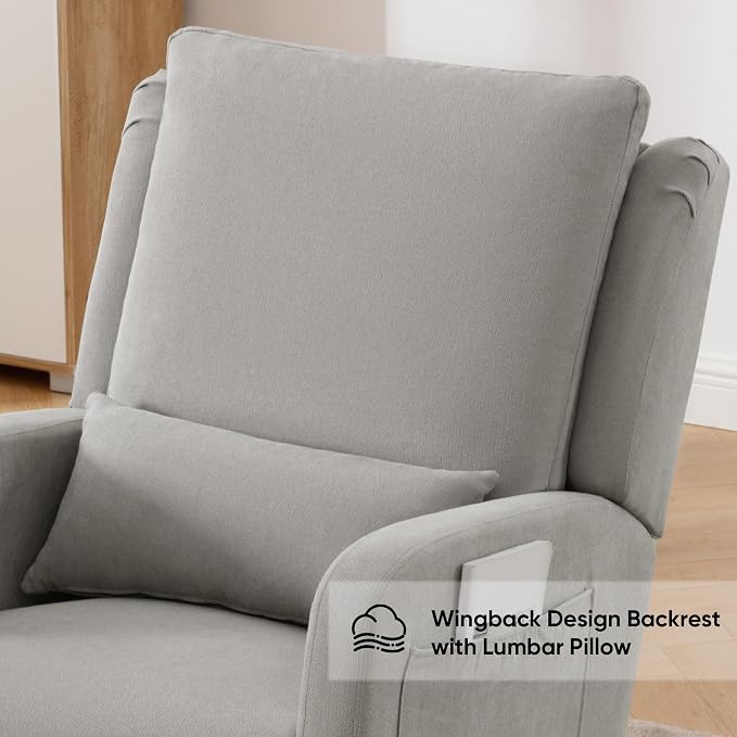 HCHAIRH Rocking Chair Nursery, Upholstered Fabric Nursing Rocking Chairs - Image 6