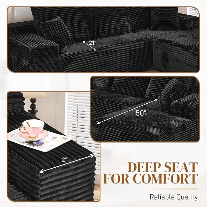 108" L Shaped Boneless Sectional Couches - Image 3
