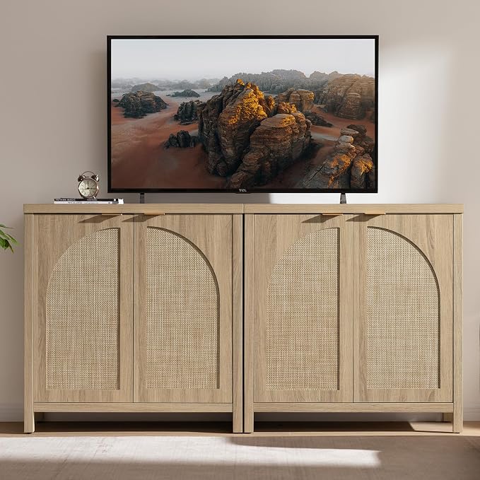 SICOTAS Rattan Sideboard Buffet Cabinet - Image 4