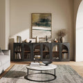 BELLEZE 2 Tier Bookshelf with Arched Glass Door by BELLEZE