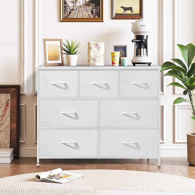 7-Drawer Dresser for Bedroom, Anti-Tip Wide Storage Organizer Fabric Chest of - Image 2