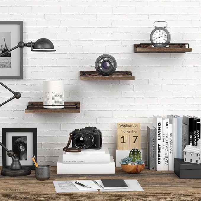 RYOFOBETTO Small Floating Shelf, 6 X 9 Inches Farmhouse Wall Shelves - Image 4