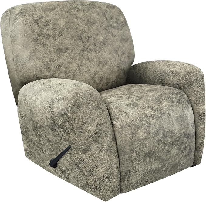 ANARACHON Recliner Chair Covers Leather Look, 4 Pieces Recliner Covers Non Slip by ANARACHON