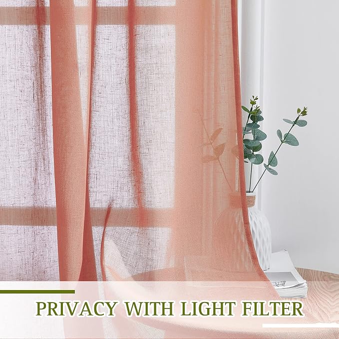 NICETOWN Linen Textured Semi Sheer Curtains - Image 5