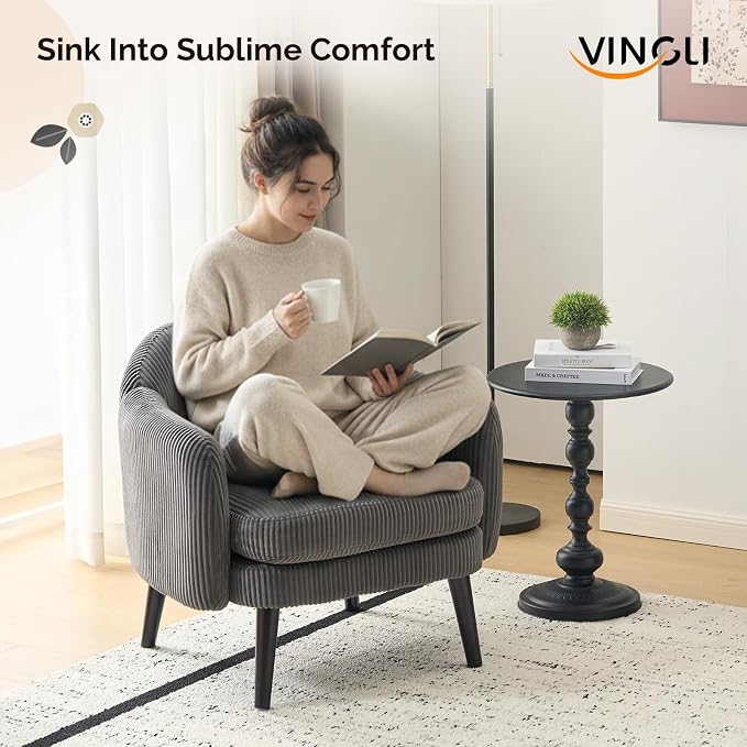 VINGLI 30.3" Wide Modern Barrel Accent Armchairs Set of 2 - Image 7