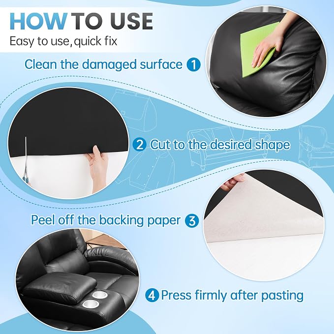 Sgooyir Leather Repair Patch Tape Kit, Vinyl Leather Repair Kit - Image 5