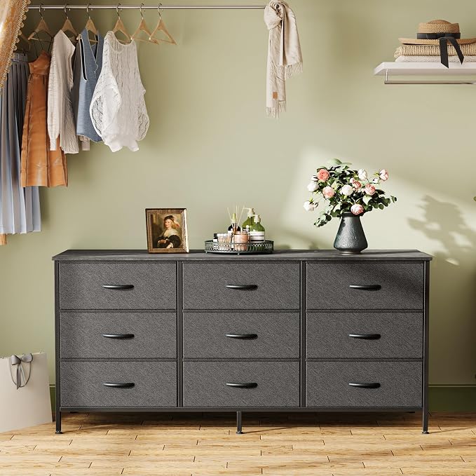 Huuger 9 Drawer Dresser, 47 Inch Dresser TV Stand - Image 6