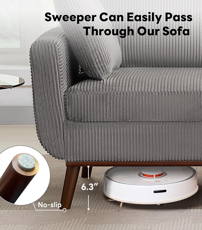Kingfun 65" Corduroy Love Seat - Image 8