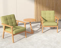 Modern Accent Chair with Wooden Table, Upholstered Linen Fabric Leisure Chair by Unknown
