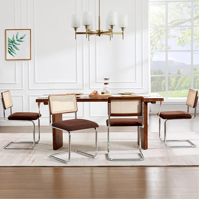 Zesthouse Rattan Dining Chairs Set of 4, Mid Century Modern Dining Room Chairs - Image 9