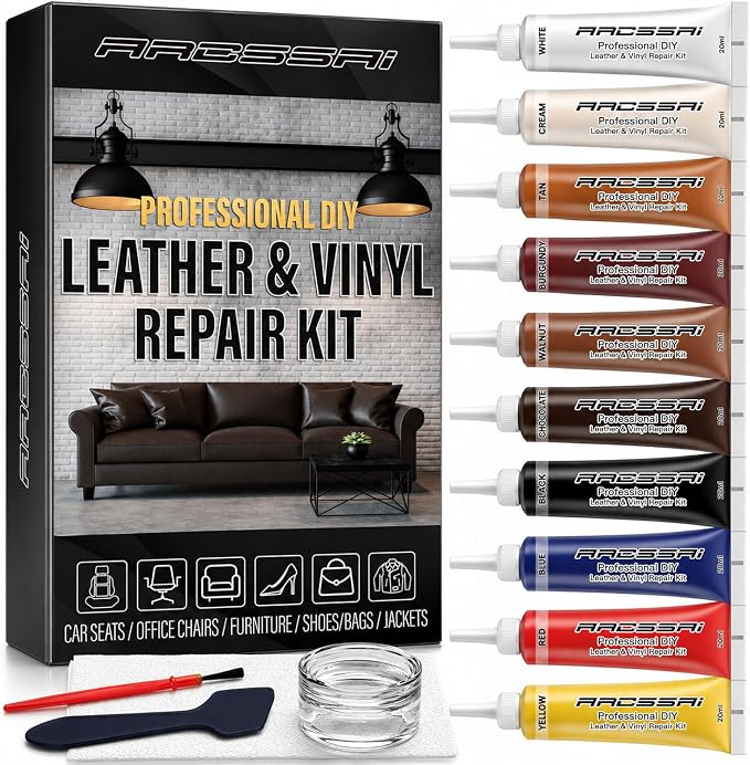 Leather Repair Kit for Furniture, Car Seats and Purse. Vinyl Repair Kit. Super by ARCSSAI