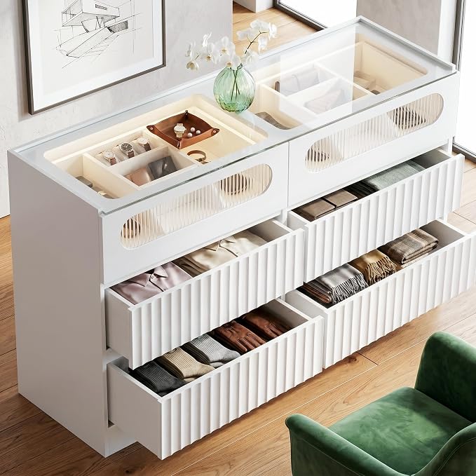 senlin Fluted 6 Drawer Dresser, - Image 4