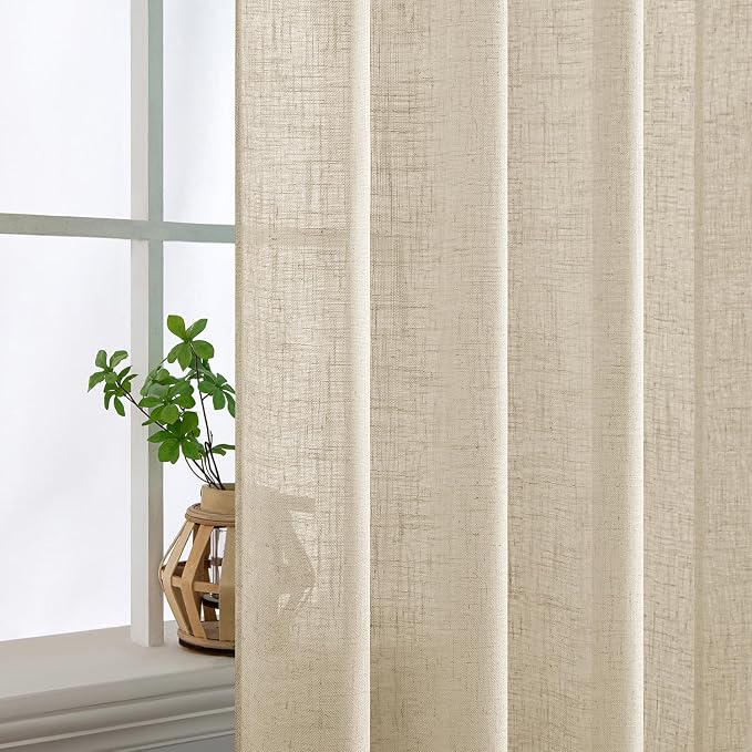 MIULEE Linen Curtains 84 Inch Length 2 Panels - Image 5