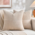 Fancy Homi 2 Packs Tan Decorative Throw Pillow Covers 20x20 Inch by Fancy+Homi