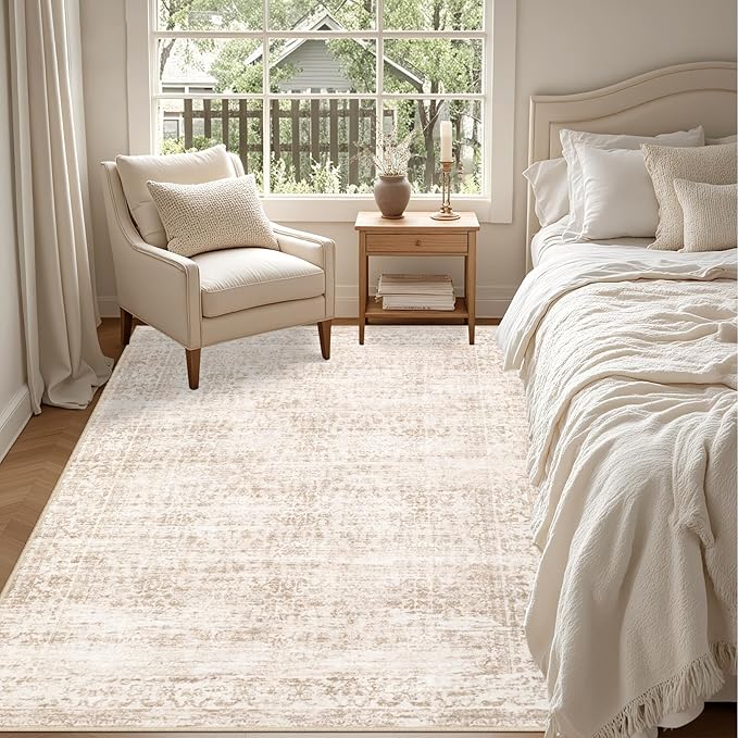 5x7 Area Rugs Living Room Rug: Washable Vintage Boho Rug No Slip Stain - Image 4