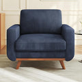 Vesgantti 38.5" Accent Chair Dark Blue, Comfy Corduroy Single Sofa Seat by Vesgantti