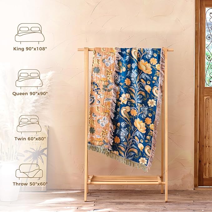 LUTBM Boho Throw Blanket for Bed Cotton Summer Blankets Twin Size for Bedroom - Image 6