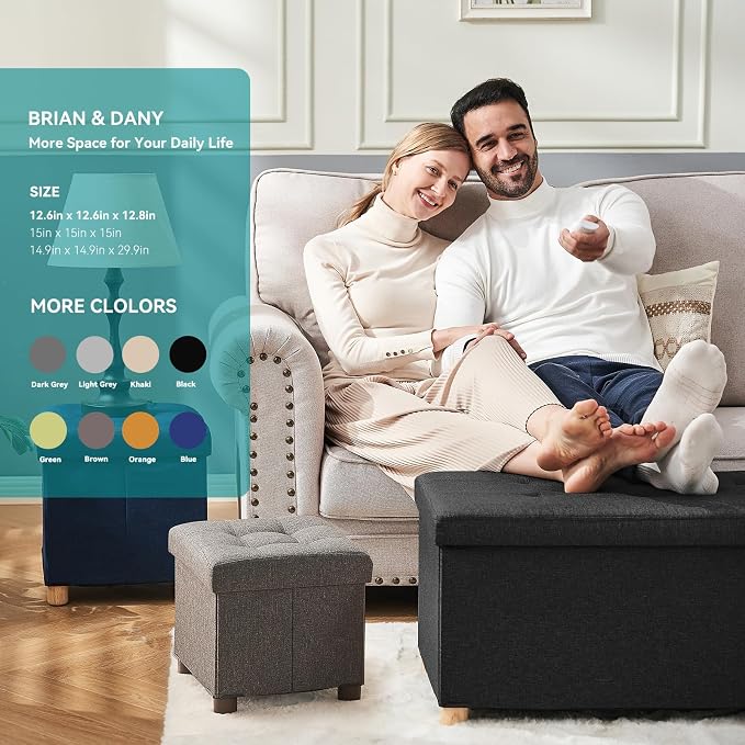 BRIAN & DANY Ottoman with Storage, Small Storage Ottoman - Image 7