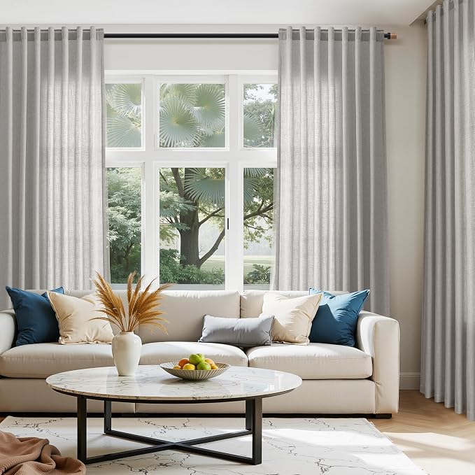 Nanspring Light Gray Linen Curtains - Image 6
