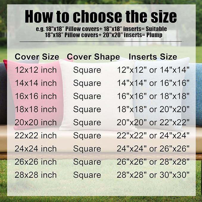 NiNi ALL Pack of 2 Decorative Outdoor Waterproof Pillow Covers Square Garden - Image 6