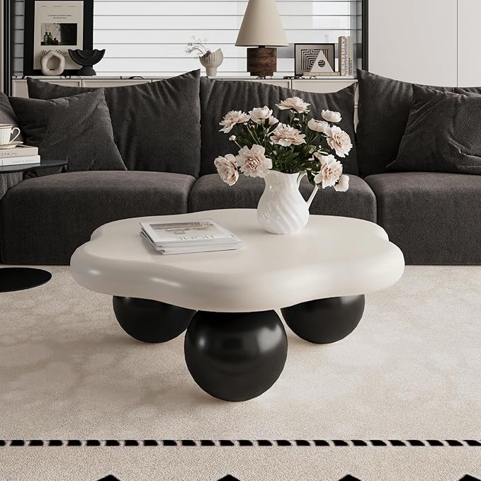 35.03" Cloud Coffee Table for Living Room Unique Coffee Table Modern Low Coffee - Image 4