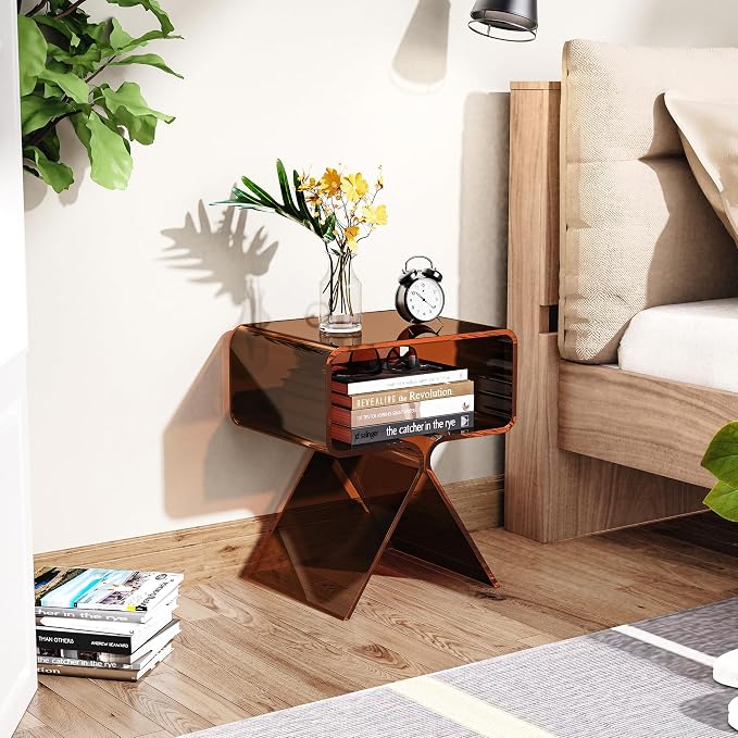 Acrylic Nightstand Side Table Modern Design Clear Home Decor Display End Table - Image 5