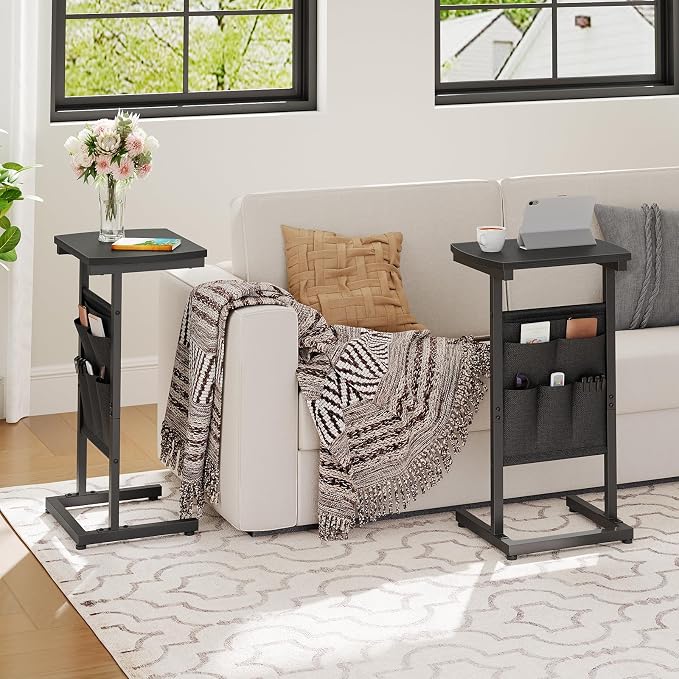 HOOBRO C Shaped End Table, 28.3" Side Table - Image 7