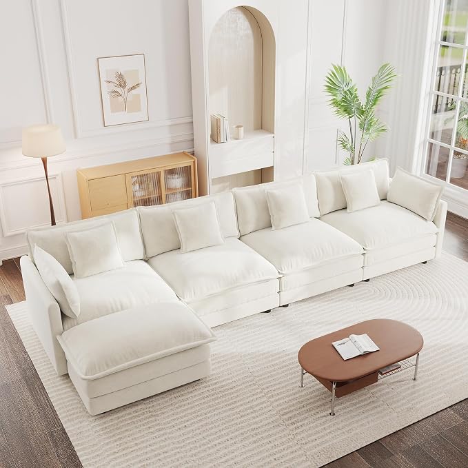 mikibama Modular Sectional Sofa, 146.5 Inch L Shaped Couch Set by Mikibama
