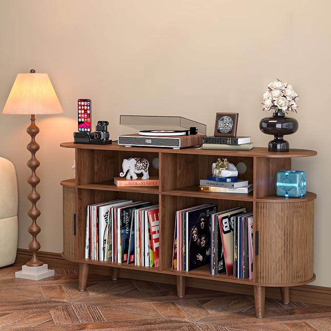LUVIOHOME Large Round Record Player Stand - Image 2