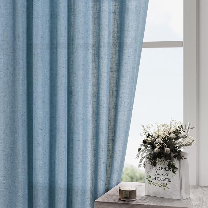 Nanspring Blue Extra Long Curtain 102 inches Long 2 Panels Set - Image 5