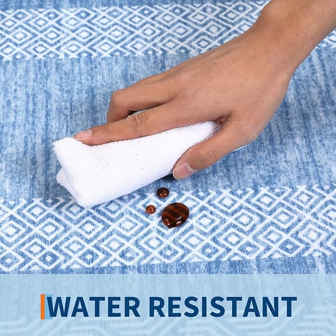Washable 2.5x10 Kitchen Runner Rug, Easy Clean Geometri Rugs - Image 5
