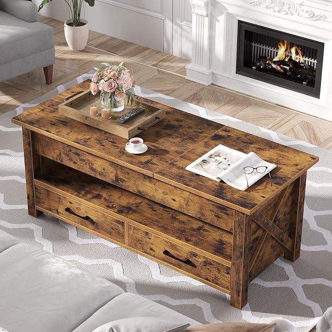 Seventable Coffee Table, 47.2" Lift Top Coffee Table - Image 2