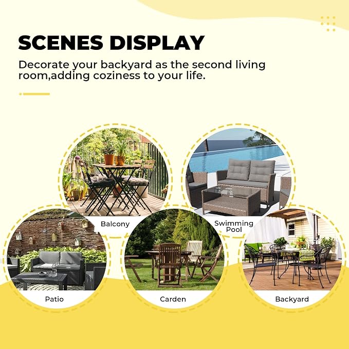 DANGHOOGY Wicker Chair Cushions, Waterproof Outdoor Loveseat Cushions - Image 7