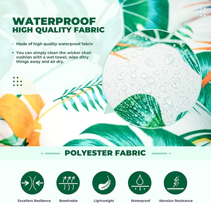 DANGHOOGY Wicker Chair Cushions, Waterproof Outdoor Loveseat Cushions - Image 4