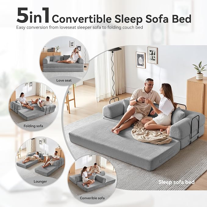 Convertible Sleeper Sofa Bed, Sleeper Sofa - Image 4