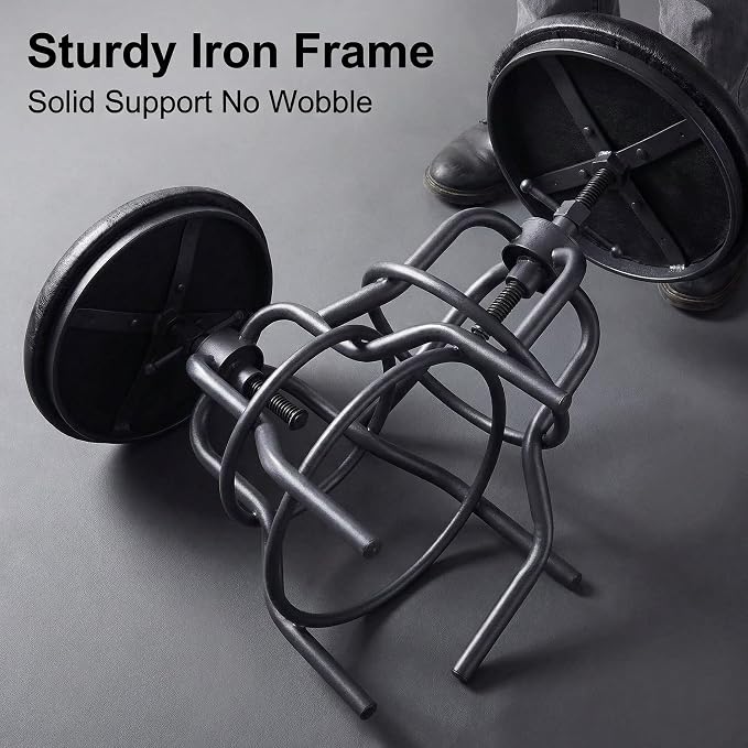 Industrial Vintage Counter Stool, Kitchen Counter Height Adjustable Swivel Chair - Image 4