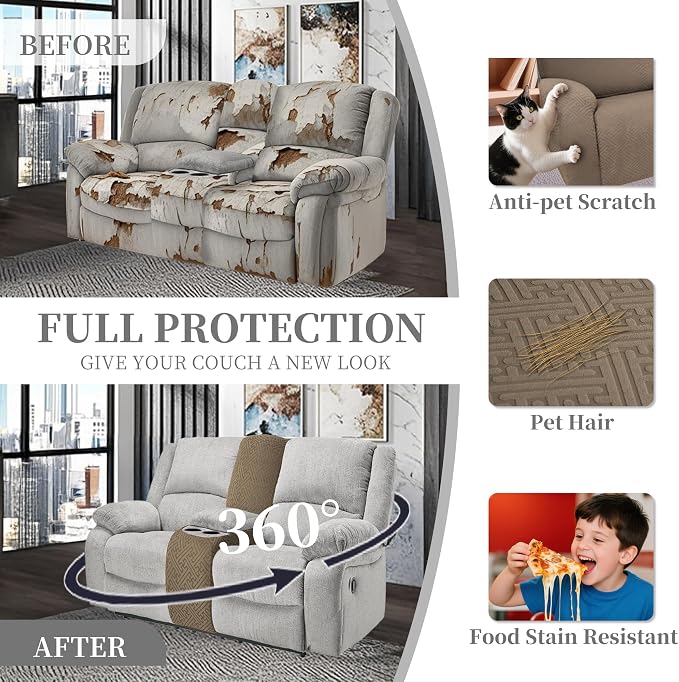 100% Waterproof Sectional Recliner Couch Covers - Image 5
