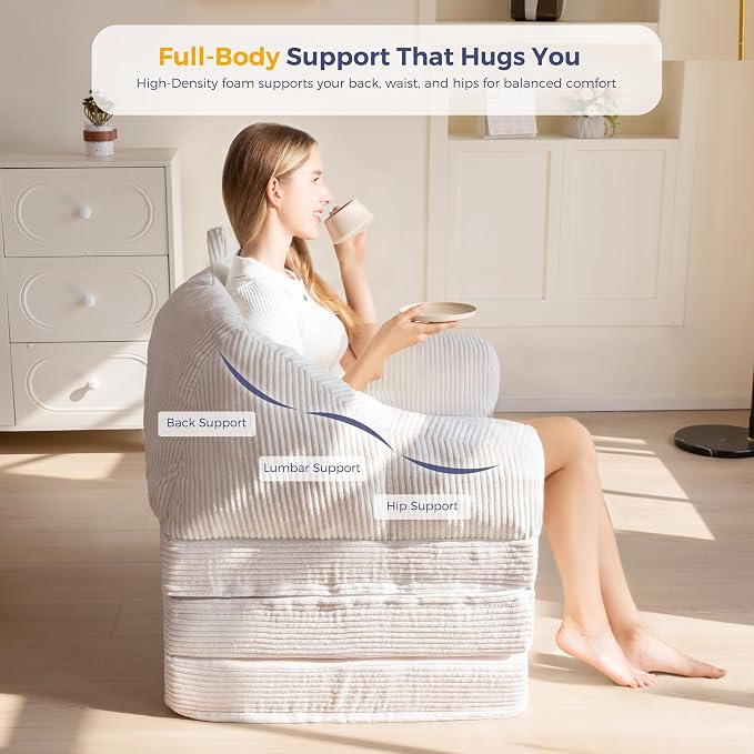 MAXYOYO Folding Sofa Bed with Backrest, Boneless Fold Out Couch Bed with Handle - Image 8