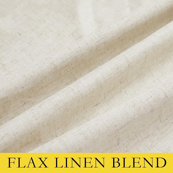 NICETOWN Full Blackout Natural Linen Cold Reducing Curtains 102" Length - Image 8