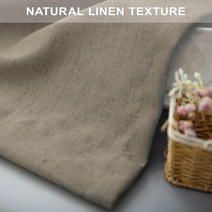 Pitalk Taupe Linen Curtains 54 Inch Length - Image 7