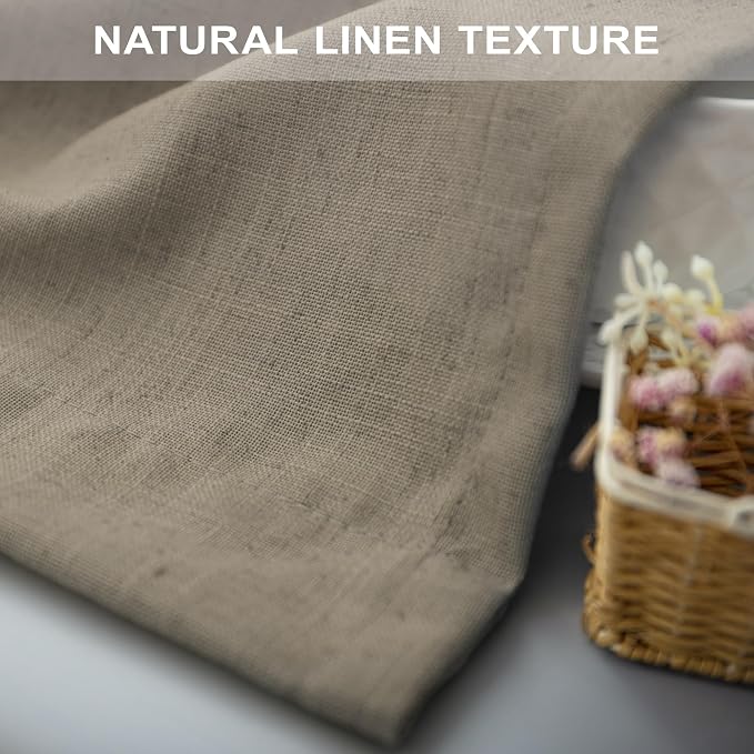 Pitalk Back Tab Linen Curtains 96 inches Long 2 Panels Set - Image 7