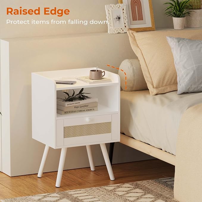 SUPERJARE Nightstands with Charging Station, Bedside Table Set of 2 with PE - Image 4