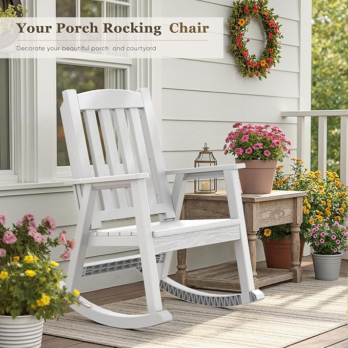 Greesum Set of 2 Outdoor Rocking Chair, Rust-Proof & UV-Resistant, Comfortable - Image 6