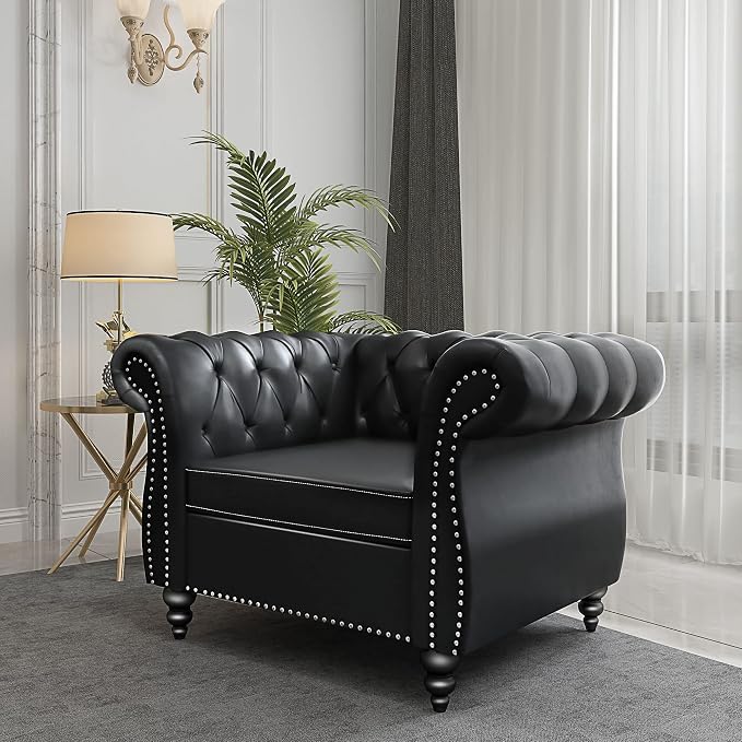 QHITTY 2 Piece Living Room Set, Sectional Chesterfield Sofa Chair Contemporary - Image 7